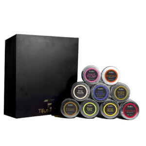 "Royal Touche" 9 CD - Luxurious Matte Finished Solid Wood Elegant Chocolate Brown 9 Compartment Box With 9 Pcs Imported Best Quality Caddies