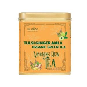 Tifusion Tulsi Ginger Amla Organic Green Tea For Cough Cold Sore Throat Digestion Darjeeling Herbal Organic Whole Leaf Chai Immunity Booster Tea