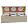 Beauty Box 18 Tb - Solid Pinewood 3 Compartment Box With 18 Single Chamber / Pyramid Tea Bags - Thumbnail Image 1