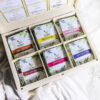 "Chaste" 60 Tb - Solid Pinewood 6 Compartment Box With 60 Single Chamber / Pyramid Tea Bags - Thumbnail Image 1