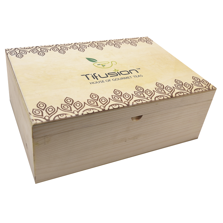 "Chaste" 60 Tb - Solid Pinewood 6 Compartment Box With 60 Single Chamber / Pyramid Tea Bags - Image 3