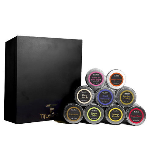 "Royal Touche" 9 CD - Luxurious Matte Finished Solid Wood Elegant Chocolate Brown 9 Compartment Box With 9 Pcs Imported Best Quality Caddies - Image 1