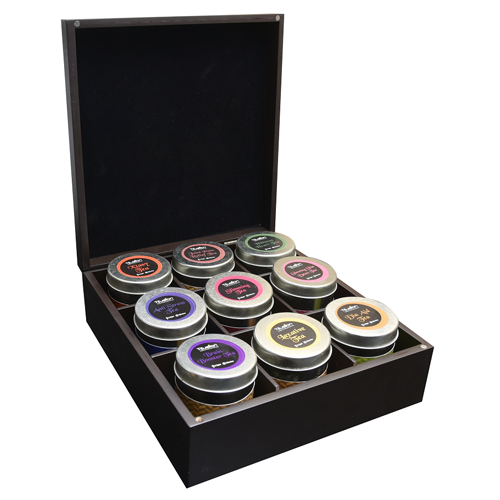 "Royal Touche" 9 CD - Luxurious Matte Finished Solid Wood Elegant Chocolate Brown 9 Compartment Box With 9 Pcs Imported Best Quality Caddies - Image 2