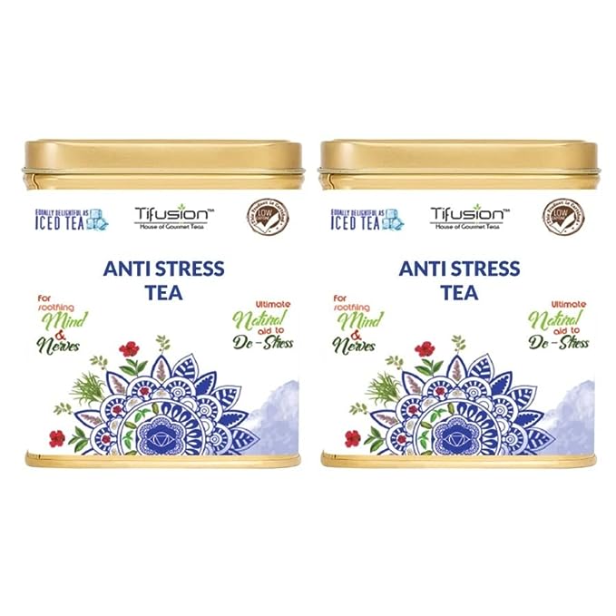 Tifusion Anti Stress Tea with Lemongrass, Valerian Roots & Chamomile Natural & Whole Loose Leaf Tea for Stress Relief Anxiety & Depression - Image 2