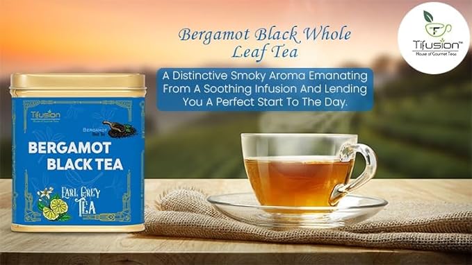 Tifusion Natural Bergamot Black Whole Leaf Tea with Vitamin C Earl Grey Black Tea Stress Buster Whole Leaf Black Tea - Image 4