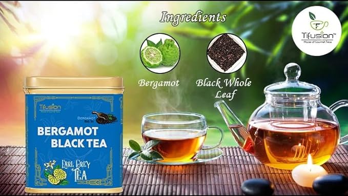 Tifusion Natural Bergamot Black Whole Leaf Tea with Vitamin C Earl Grey Black Tea Stress Buster Whole Leaf Black Tea - Image 3