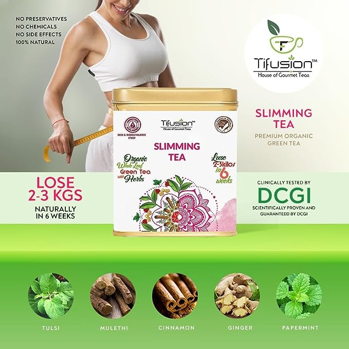 Tifusion Slimming Healthy Green Tea for with Garcinia, Cinnamon, Ginger, Ashwagandha, Tulsi | Natural Herbal Whole Loose Leaf With Herbs - Image 11