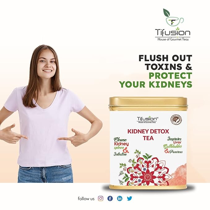 Tifusion Kidney Detox Tea with Dandelion Root & Amp, Chicory, Kalmegh, Green Tea ,Tulsi | Detox , Improves Digestive Health | Anti Inflammatory and Anti Oxidant Rich Herbal Tea - Image 3
