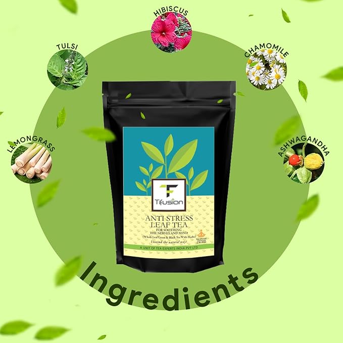 Tifusion Anti Stress Tea with Lemongrass, Valerian Roots & Chamomile Natural & Whole Loose Leaf Tea for Stress Relief Anxiety & Depression - Image 21
