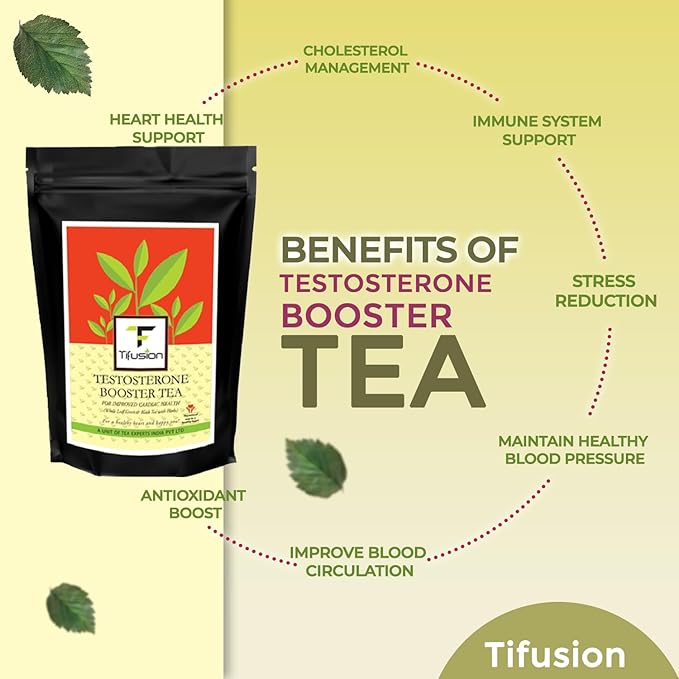 Tifusion Vitality Booster Tea For Men and Women Health With Gokhshuru, Ashwagandha, Safed Musli Natural Herbal Testosterone Booster Tea - Image 10