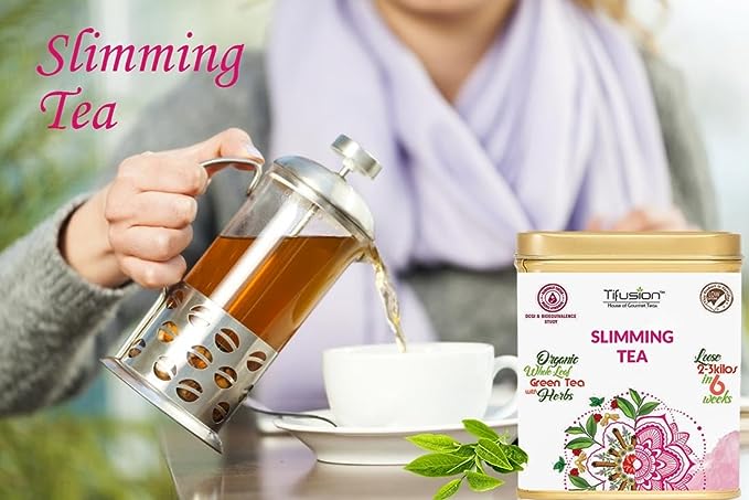 Tifusion Slimming Healthy Green Tea for with Garcinia, Cinnamon, Ginger, Ashwagandha, Tulsi | Natural Herbal Whole Loose Leaf With Herbs - Image 3