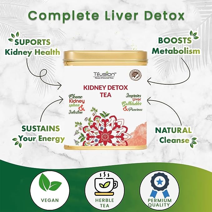 Tifusion Kidney Detox Tea with Dandelion Root & Amp, Chicory, Kalmegh, Green Tea ,Tulsi | Detox , Improves Digestive Health | Anti Inflammatory and Anti Oxidant Rich Herbal Tea - Image 5