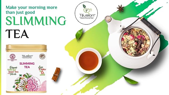 Tifusion Slimming Healthy Green Tea for with Garcinia, Cinnamon, Ginger, Ashwagandha, Tulsi | Natural Herbal Whole Loose Leaf With Herbs - Image 4