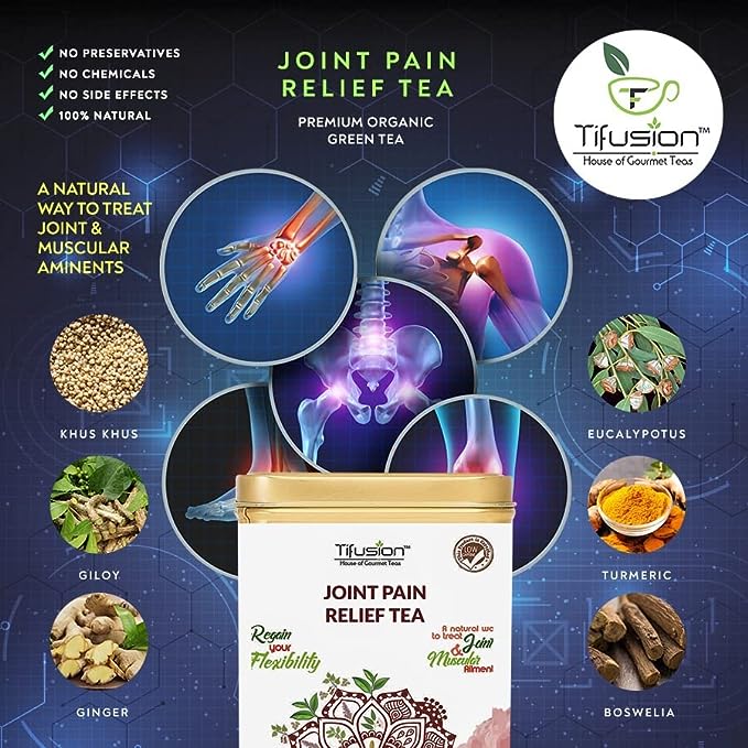 Tifusion Joint Pain Relief Tea with Boswellia, Punarnava, Moringa, Ashwagandha, Giloy | Joint Support Herbal Tea to Reduce Stiffness & Inflammation - Image 6