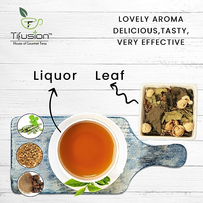 Tifusion Anti Diabetes Tea with Gymnemma Syluestre, Vijaysar, Jamun Seeds, Giloy, Paneer Dodi for Redulating Blood Sugar Levels, Support Diabetes Balance Tea - Image 10