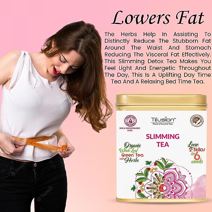 Tifusion Slimming Healthy Green Tea for with Garcinia, Cinnamon, Ginger, Ashwagandha, Tulsi | Natural Herbal Whole Loose Leaf With Herbs - Image 5
