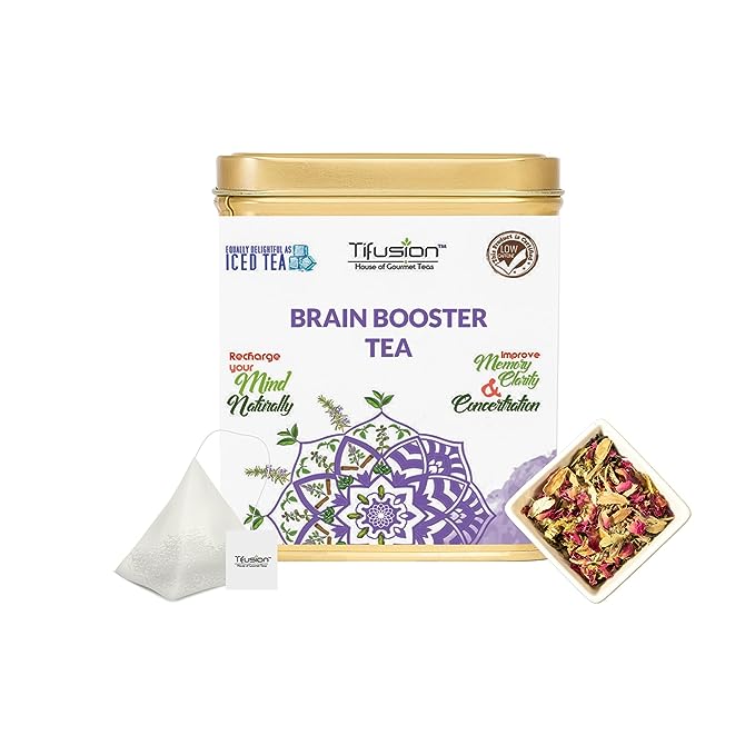 Tifusion Brain Booster Tea - Enhance for Memory, Focus Concertration, Clarity, Retention Power with Brahmi, Ashwagandha, Shankhapushpi, Rosemary, Jasmine - Image 6