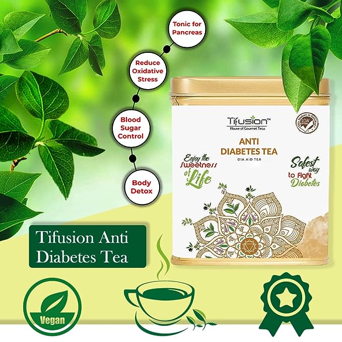 Tifusion Anti Diabetes Tea with Gymnemma Syluestre, Vijaysar, Jamun Seeds, Giloy, Paneer Dodi for Redulating Blood Sugar Levels, Support Diabetes Balance Tea - Image 8