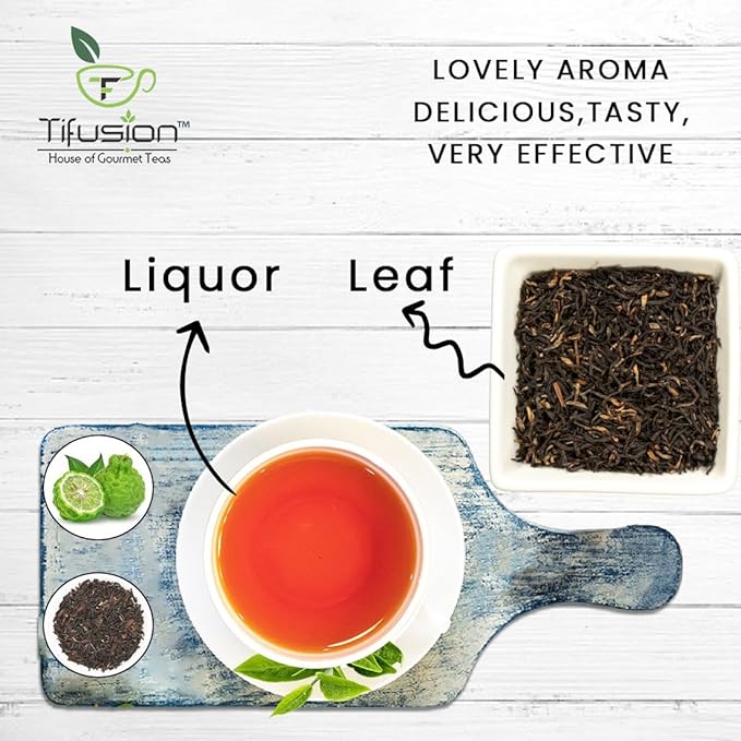 Tifusion Natural Bergamot Black Whole Leaf Tea with Vitamin C Earl Grey Black Tea Stress Buster Whole Leaf Black Tea - Image 10