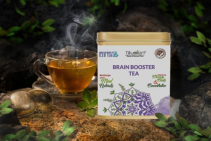 Tifusion Brain Booster Tea - Enhance for Memory, Focus Concertration, Clarity, Retention Power with Brahmi, Ashwagandha, Shankhapushpi, Rosemary, Jasmine - Image 5