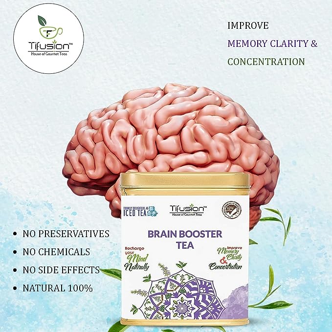Tifusion Brain Booster Tea - Enhance for Memory, Focus Concertration, Clarity, Retention Power with Brahmi, Ashwagandha, Shankhapushpi, Rosemary, Jasmine - Image 12