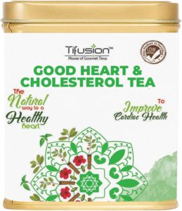 Tifusion Good Heart and Cholesterol Tea with Arjun Bark, Hawthorne, Hibiscus, Ashwagandha & Rooibos for Healthy Heart and Helps in Improving Immune System