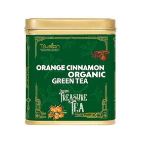 Tifusion Orange Cinnamon Organic Green Tea With 100% Natural And Pure Ingredients For Cholesterol, Healthy Heart & Blood Pressure | Rich In Antioxidant & Vitamin C | Best As A Hot Drink Or Iced Cooler | Whole Leaf Garden Fresh Darjeeling Single Estate Green Tea