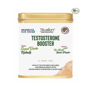 Tifusion Vitality Booster Tea For Men and Women Health With Gokhshuru, Ashwagandha, Safed Musli Natural Herbal Testosterone Booster Tea with Organic Whole Loose Leaves (20 Tea Bags, 20 Serving Cups)