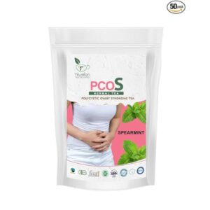 Tifusion PCOS Green Tea with Spearmint, Chaste Berry & Nettle for Hormonal Balance and Better Period Cycle | Helps in Acne and Facial Hair Growth Control | 20 Tea Bags, 20 Serving Cups