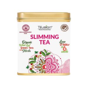 Tifusion Slimming Healthy Green Tea for with Garcinia, Cinnamon, Ginger, Ashwagandha, Tulsi | Natural Herbal Whole Loose Leaf With Herbs