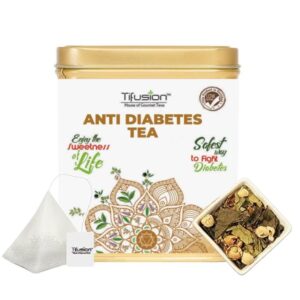 Tifusion Anti Diabetes Tea with Gymnemma Syluestre, Vijaysar, Jamun Seeds, Giloy, Paneer Dodi for Redulating Blood Sugar Levels, Support Diabetes Balance Tea 20 Tea Bags (20 Serving Cups)