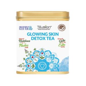 Tifusion Glowing Skin Detox Tea for Healthy Hair & Glowing Skin With Green Tea| Steep as Hot Skin Detox Tea or Iced Antioxidant Acne Herbal Cooler |For Antiageing Blemish Control Wrinkles Pimples